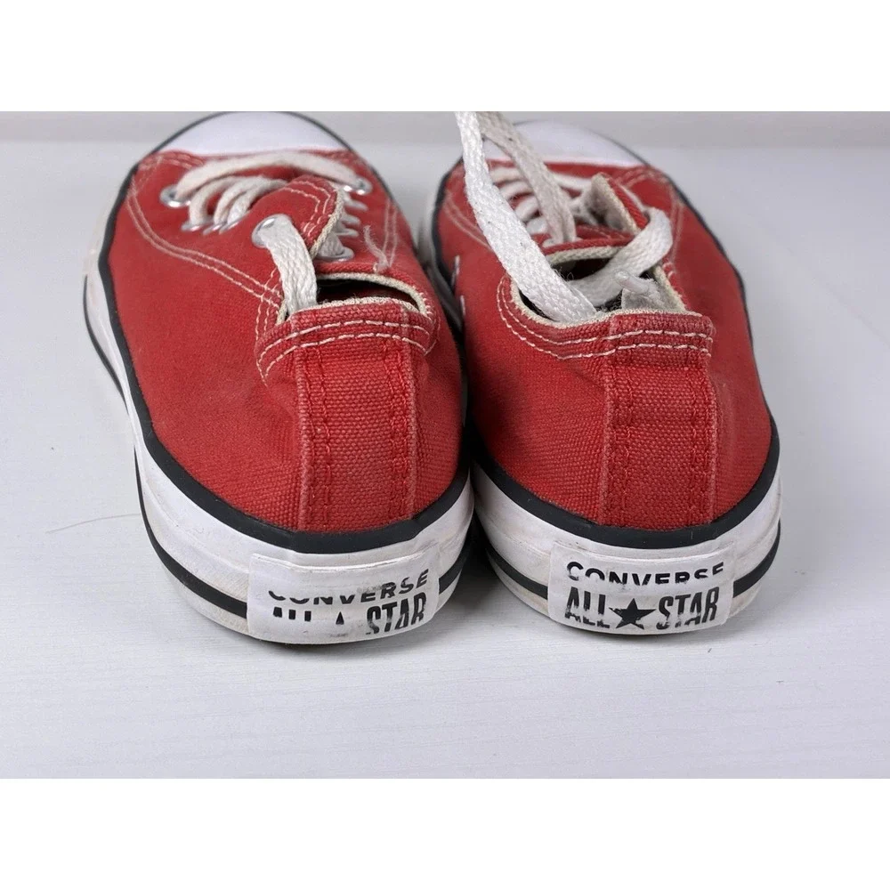 Size 1 Child Converse All Star Low Red Canvas Shoes Chuck Taylor